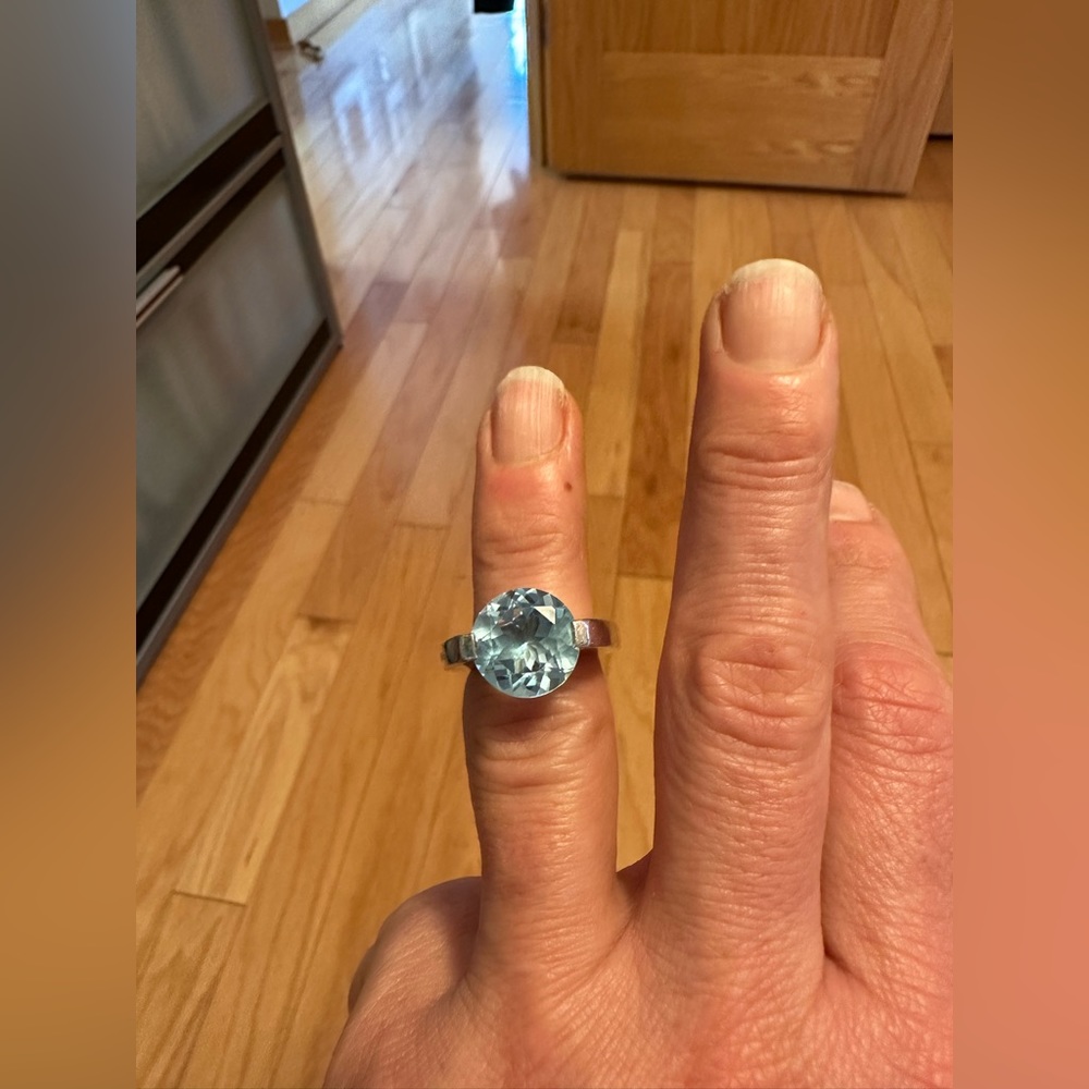 Modern Pianegonda Sterling Silver and Blue Topaz ring.